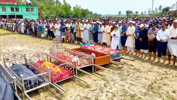 জানাজা শেষে চিরবিদায় ৯ যুবকের, কান্নায় ভারী নওগাঁর আকাশ-বাতাস
