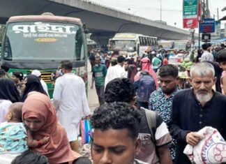 ঈদের দ্বিতীয় দিনেও ঘরমুখো মানুষের ভিড