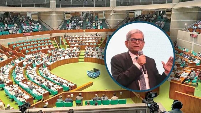 জাতীয় সংসদে স্থানীয় সরকার, পল্লী উন্নয়ন ও সমবায় মন্ত্রী মির্জা ফখরুল ইসলাম আলমগীর