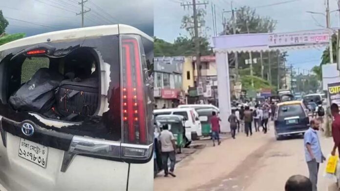 গোলাপগঞ্জে সারজিস আলমের গাড়িতে হামলা